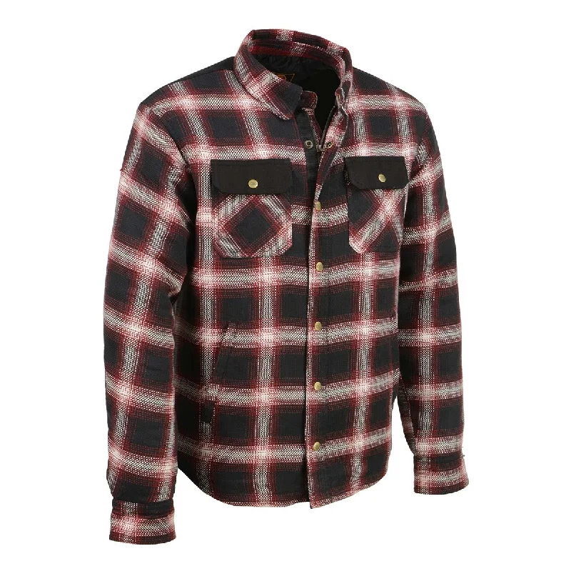 Milwaukee Leather MPM1637 Men's Plaid Mechanic Long Sleeve Flannel Biker Shirt Unique Men's Patch