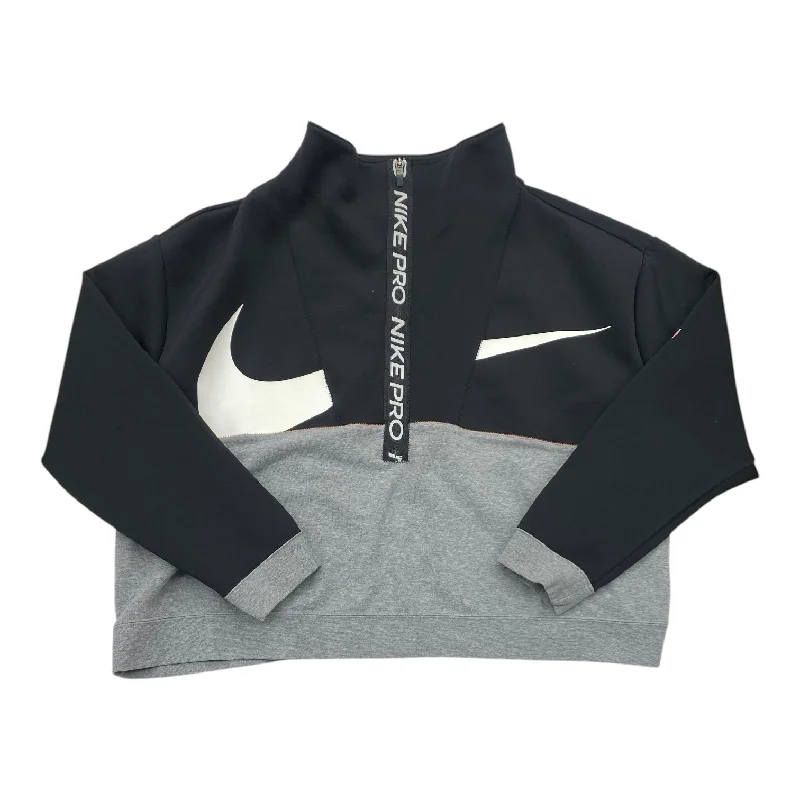 Athletic Jacket By Nike In Black & Grey, Size: 3x Lumberjack