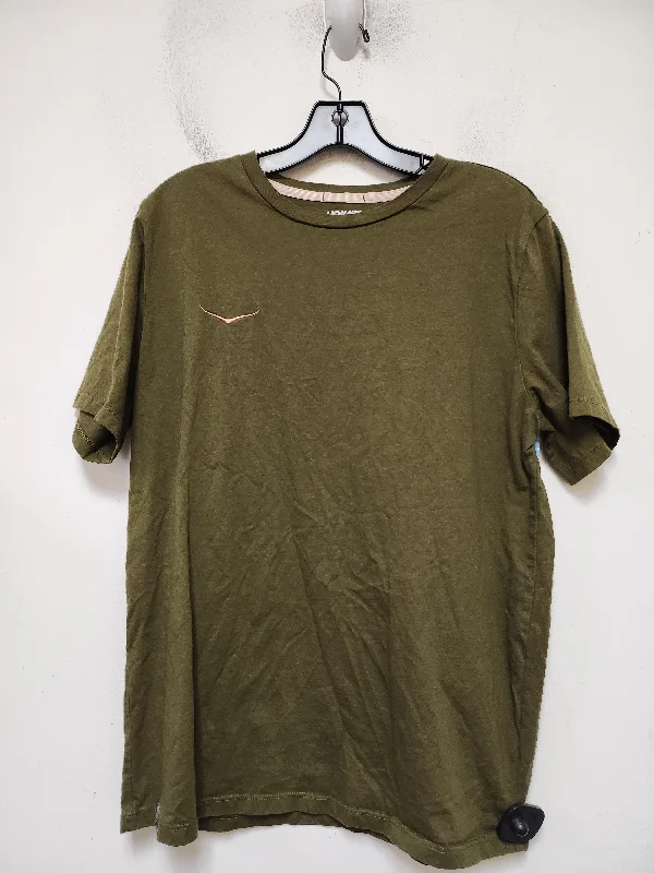 Athletic Top Short Sleeve By Hoka In Green, Size: M Casual Men's Loose