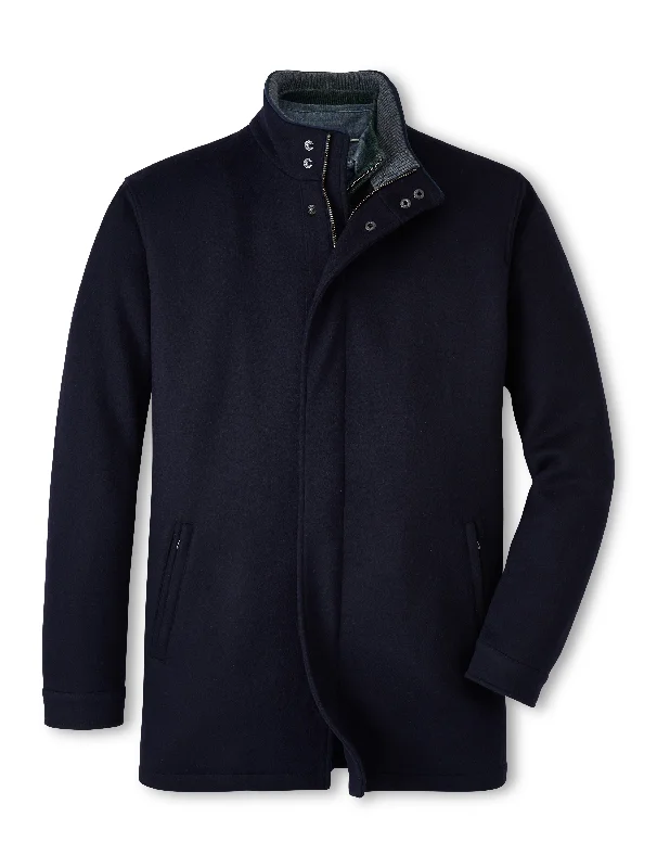 Peter Millar Crown Flex Fleece City Coat in Navy Classic Men's Pin