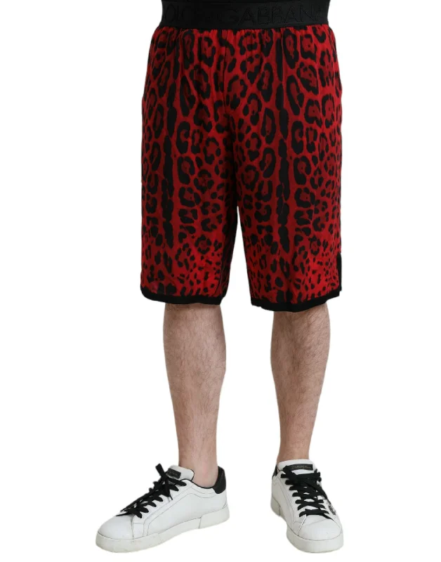 Dolce & Gabbana  Leopard Print Viscose Bermuda Men's Shorts Beach