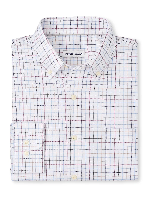 Peter Millar Sydney Crown Lite Cotton-Stretch Sport Shirt in White Dynamic Men's Glow