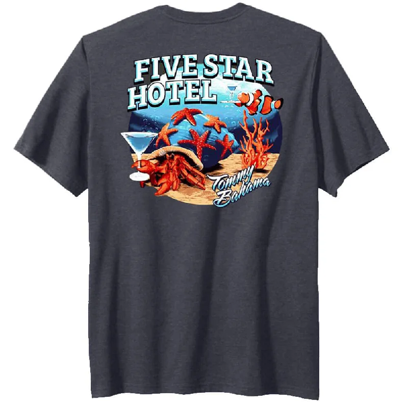 Tommy Bahama Five Star Hotel T-Shirt - Coal Heather Sophisticated Men's 