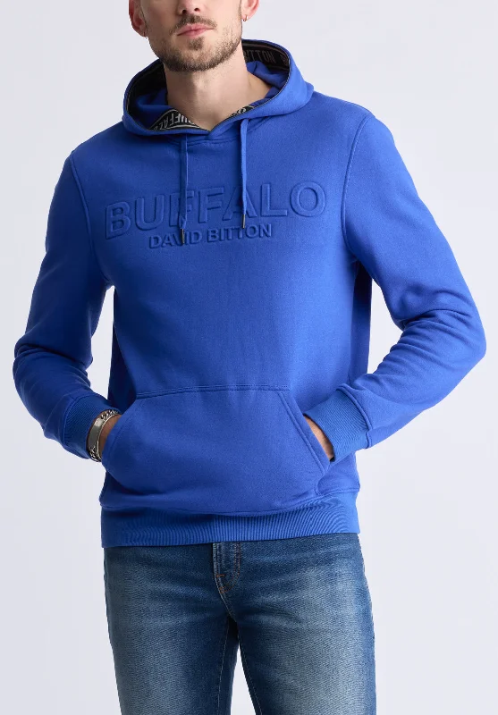 Fadol Men's Embossed Logo Hooded Sweatshirt, Blue - BPM13610V Vacation