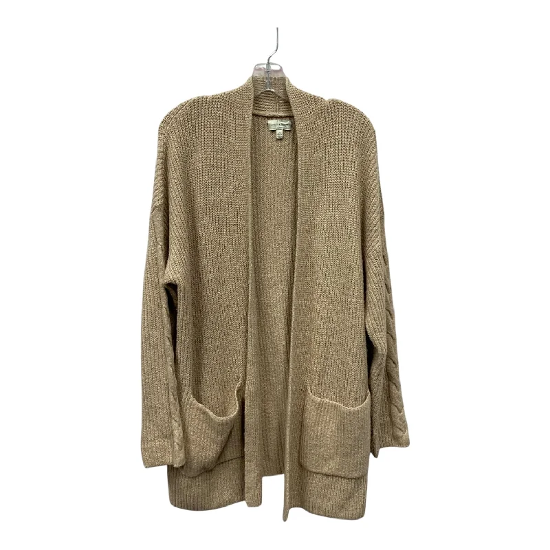 Sweater Cardigan By Lucky Brand In Tan, Size:L Masculine Men's 