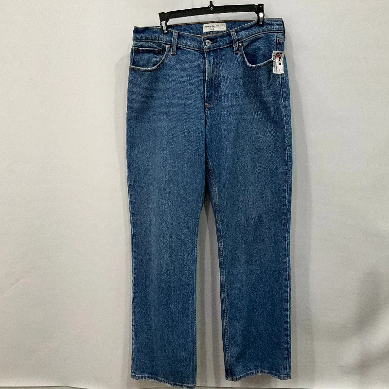 Jeans Wide Leg By Abercrombie And Fitch In Blue Denim, Size: 4 Refined Men's European