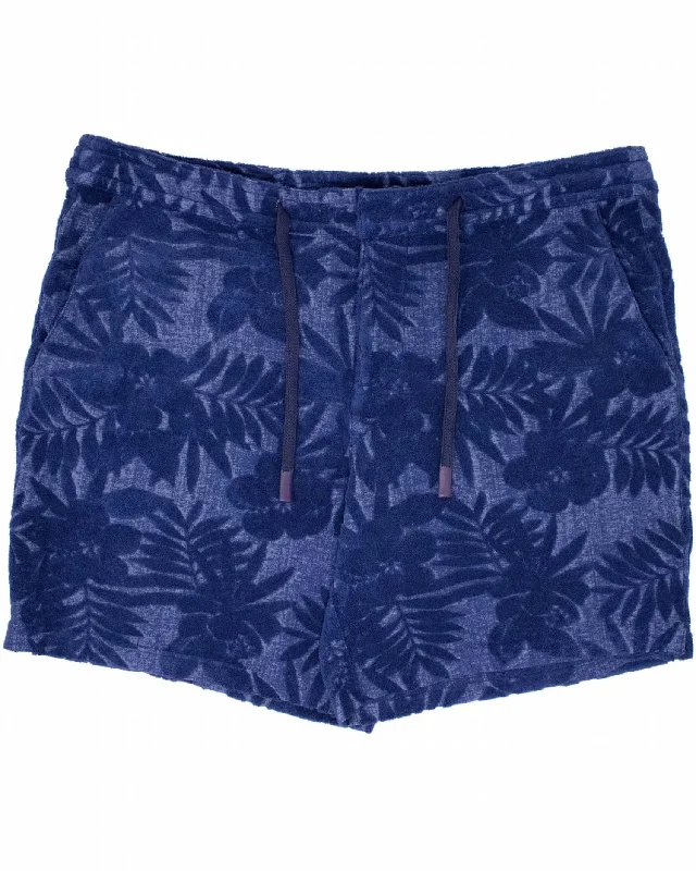 Sam Farm Floral Towel Short In Navy Edgy Men's Punk