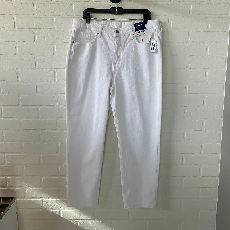 Jeans Straight By Old Navy In White Denim, Size: 14 Cool Men's Skate