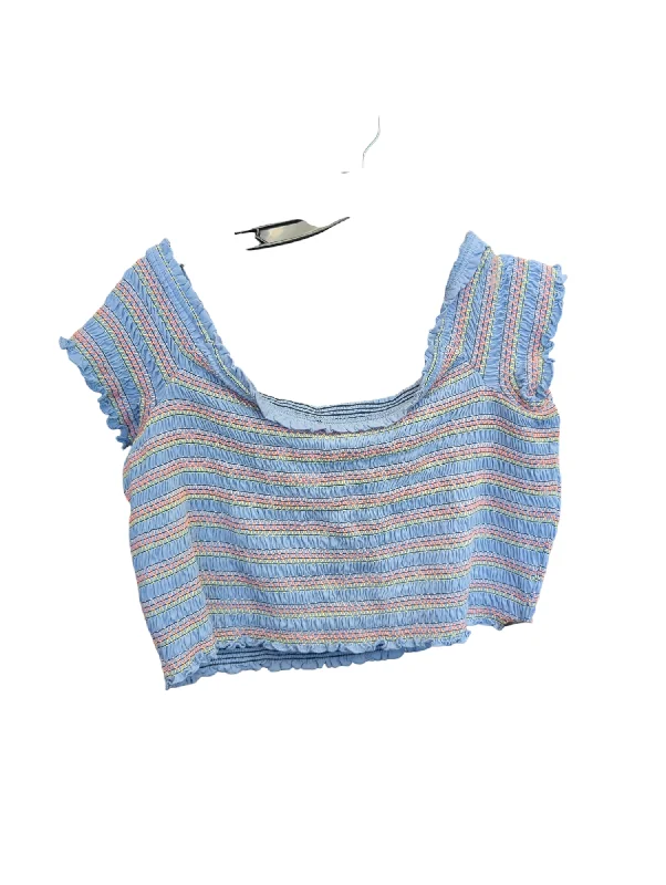 Top Short Sleeve By Forever 21 In Blue, Size: 1x Lumberjack