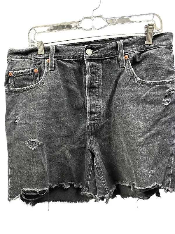 Shorts By Levis Capital E In Black Denim, Size: 14 Laid