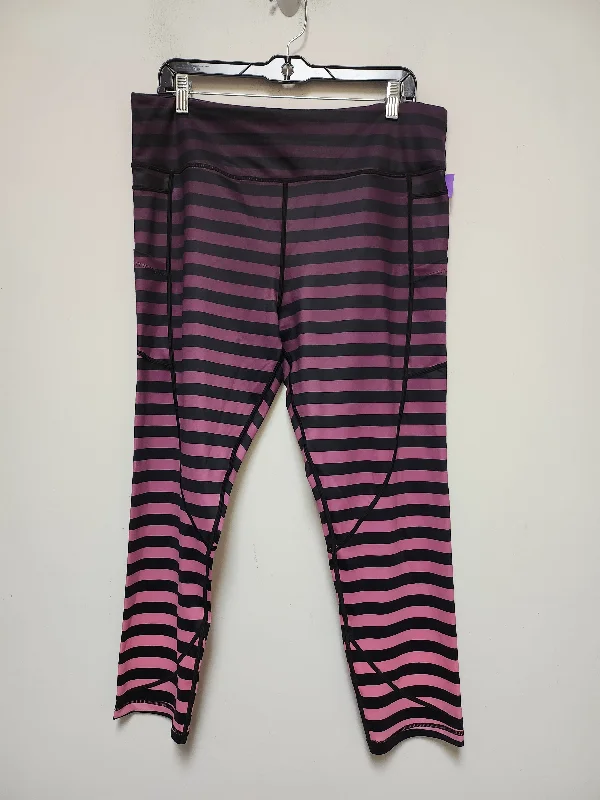 Striped Pattern Athletic Leggings Zyia, Size 2x Confident Men's High